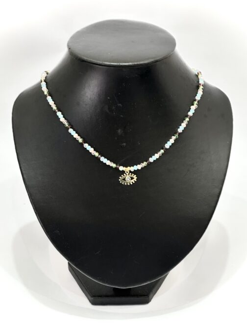 Collar de cristal checo y ojo con brillante